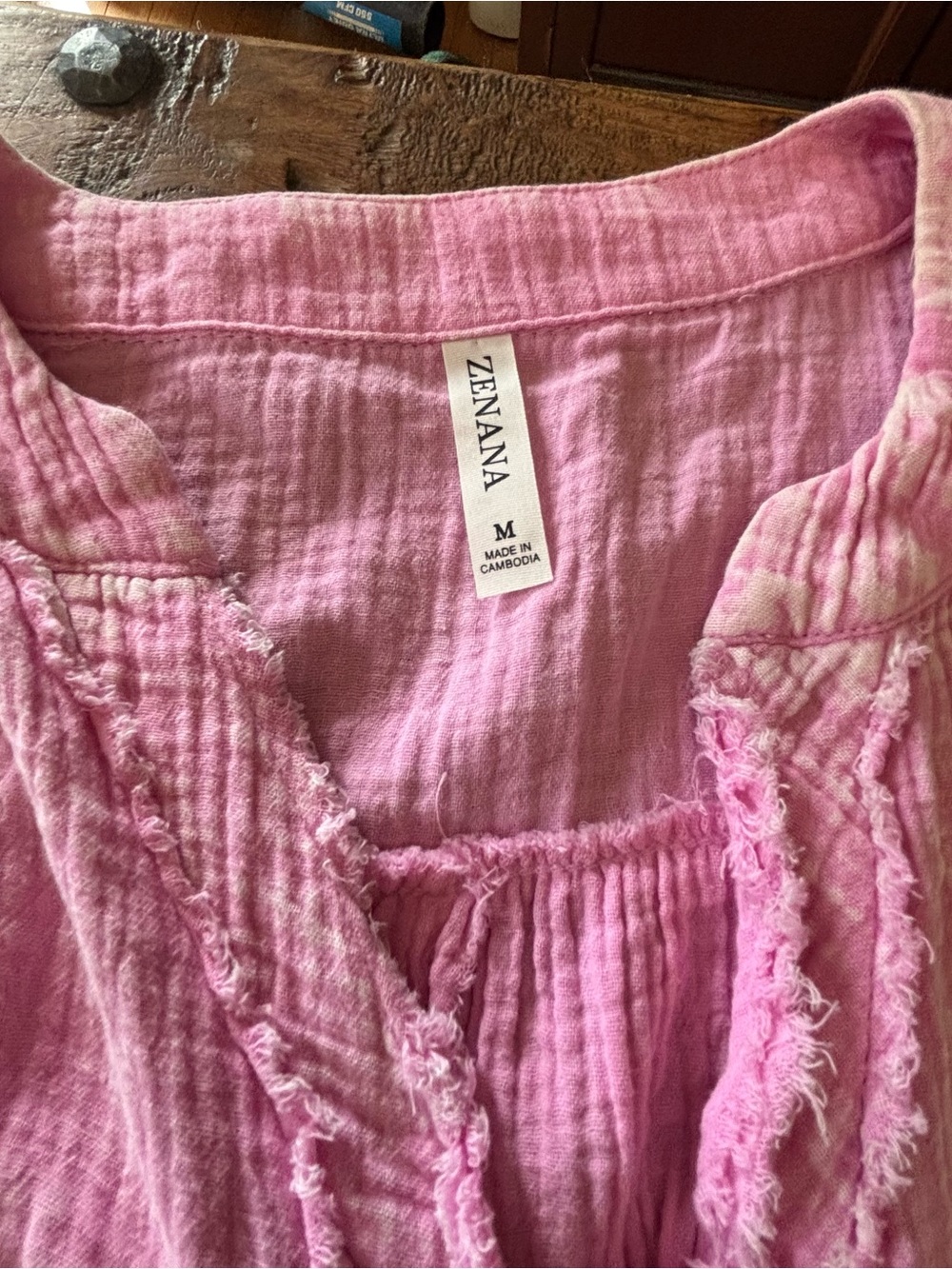 100% Cotton Zenana Outfitters Pink Gauze Dress/Top - Picture 3 of 7